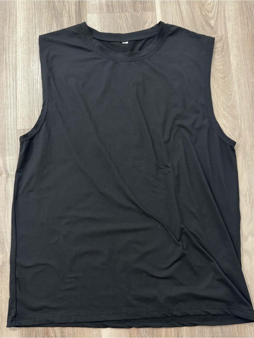 Men's Black Sleeveless Muscle Tank Top with Japanese Design